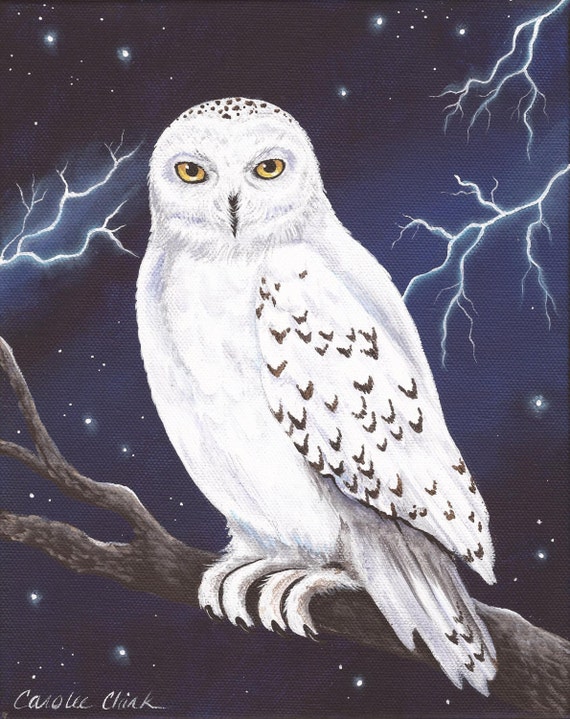 Hedwig 8 x 10 Print of Original Acrylic Snowy Owl Painting