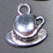 20 silver coffee cup charms pendants tea cups party breakfast latte java mug 15mm x15mm - C0091-20