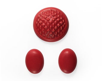 Ceramic Cabochons Set Red Velvet 3 pieces