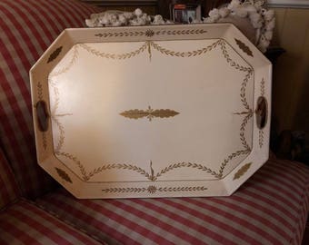 Regency FrenchChic Romantic Cottage Tole Tray
