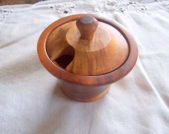 Wooden Bowl w Lid, Handturned Wood, Serving Bowl, Trinket Bowl, Sugar Bowl, Organic Gift, Kitchen Wood Bowl