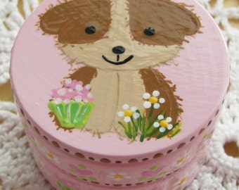 Hand Painted Love Boxes Dog Box Pink Wood