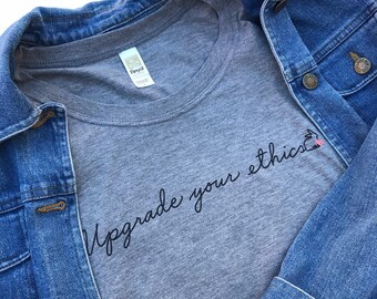 Ethics Tank/Vegan Tank/Organic Vegan Tank/Vegan Apparel/ Compassion/Vegan Clothing/Eco-Friendly/ Vegan Shirt/Vegan Gift/ Vegan Shirt Women