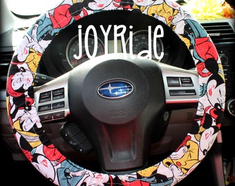 Steering Wheel Cover Sassy Minnie Mouse Fabric With Matching Keychain Option Car Accessories