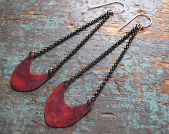 Small Pendulum Earrings - Copper