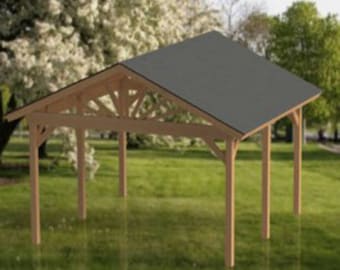 Gable Roof Gazebo Building Plans 16'x16' Perfect for Spas