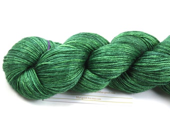 Alfalfa--hand dyed sock weight yarn, merino and silk, (437yds/100gm)