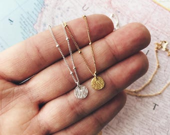 Gold Necklace, Gift for Her, Dainty Gold Necklace, Minimalist Necklace,Coin Necklace, Simple Gold Necklace, Gold Necklaces, Gold Circle