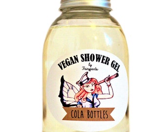 Cola Shower Gel, Cola Bottles,vegan cosmetics, indie cosmetics, vegan skincare, Cruelty Free, indie perfume, vegan bath and body, vegan