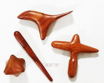 Hand body massage therapy tools Set, Thai hardwood, wooden reflexology Spa #04A