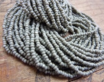Dark Gray Charlotte Cut Size 11 Seed Bead Hank 11/0