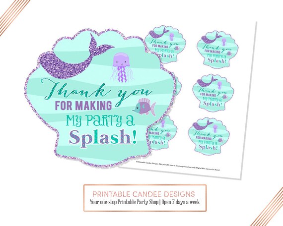 Mermaid Favor Tags Under The Sea Gift Tags Mermaid Party