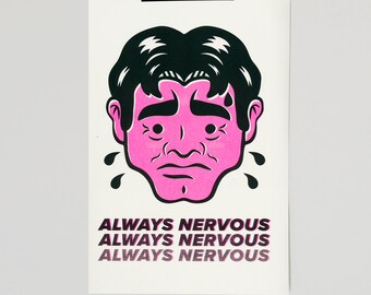 Always Nervous A4 Risograph Print