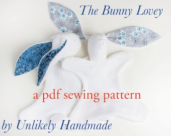Bunny Lovey PDF Sewing Pattern | Security Blanket | Baby Lovey Toy | Blanket Toy | PDF Pattern | Easy Sewing Pattern