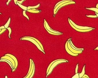 MODA - Funky Monkey - Erin Michael - 15072 12 - Basic - Children Novelty - Bananas Red - Sock Monkey - Bananas - Red - One More Yard