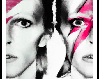 David Bowie Soft Kubismus Rose/Music/PopIkone/Art/ExpressionimsAbstract/Color/Print/Painting/XXLPainting/Poster/Canvas/MetalPrint/Colourful
