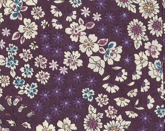 Ruffled purple floral fabric