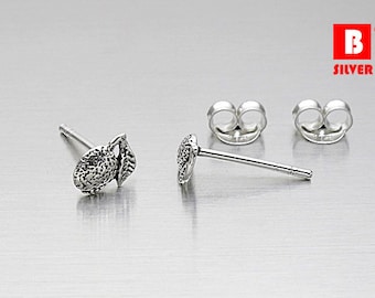 925 Sterling Silver Oxidized Earrings, Melon Earrings, Stud Earrings (Code : K10F)
