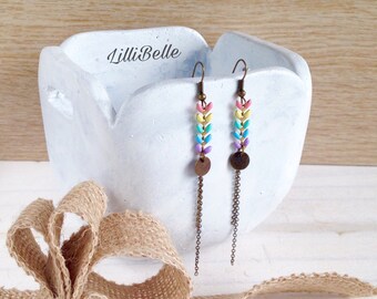 Earrings long chain ear - chic bohemian jewelry