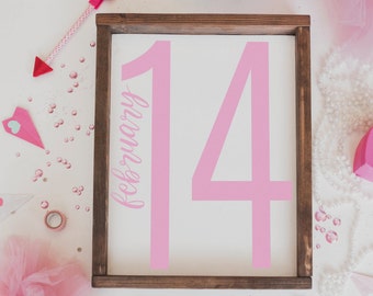 February 14th- Valentines Day Sign, Valentines Day Decor, valentines sign, framed sign, wood sign, valentine's decor, framed wood sign, sign