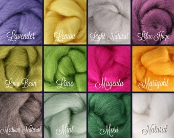SELECT 5 or 10 COLORS, Wool Roving, Roving Wool, Wool Roving Felting, Wool Roving 4 Spinning, Wool Roving for Sale, Needle Felting Supplies