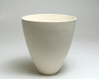 Porcelain Vessel with Textured Interior