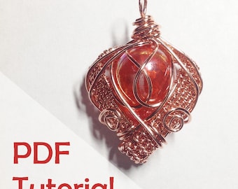 Chevron Pendant Tutorial, Wire Jewelry Tutorial, Instant PDF Download
