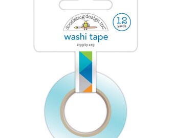 Zig Zag Washi Tape "Ziggity Zag" -Crafting Tape by Doodlebug Design for scrapbooking, supplies, card making, paper craft, boys birthday
