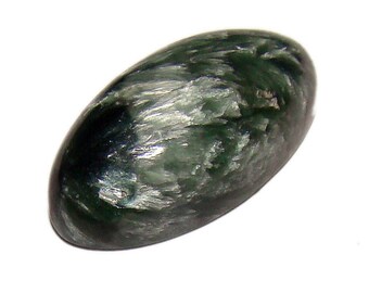 Natural Green Seraphinite Cabochon. Healing Stone. Baikal Lake, Russia