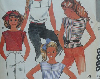 Girls Top Sewing Pattern, Brooke Shields Collection - Vintage McCalls Pattern 9060 - Size 14