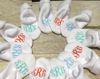 Infant sock, monogrammed socks, girl socks, baby socks, infant monogrammed socks, baby shower gift, personalized socks, baby monogram