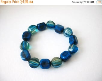 ON SALE Retro My Blues Plastic Beads Stretch Bracelet 8116