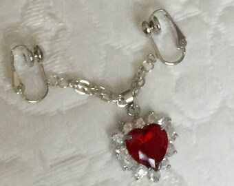 Non piercing intimate dangle,Labia clip body jewellery, clit clip,matching nipple jewelry available,mature intimate jewellery