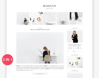 Blogger Template - Premade Blogger Template - Responsive Blogger - Blogger Theme - Minimal - Minimalist - Blogger Templates - Sale Madilyn