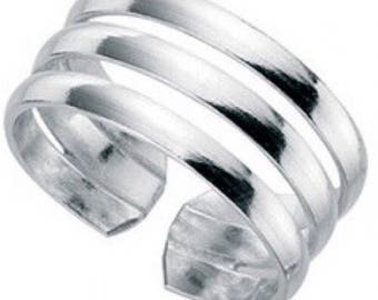 925 solid Sterling Silver Triple Band Toe Ring