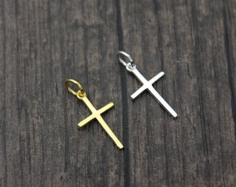 Sterling Silver Cross Charm Pendant,Cross necklace pendant,Cross Jewelry