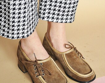 70s oxfords SUEDE oxfords LEATHER oxfords grandpa oxfords preppy oxfords boho oxfords prep oxfords mod oxfords / Size 6.5 us / 4 uk / 37 eu