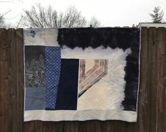 Modern Quilt / Handpainted Quilt