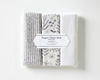 Quarter Fabric Pack Set of 3 Patterns Linen Cotton for Quilting Patchwork Sewing DIY Projects Dailylike Nature (P02)