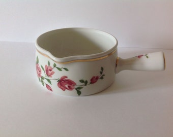 Antique beautiful porcelain luxury pan, mark ROYAL, FRANCE, of 60s.