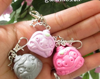 Chavin nailed head Charm/necklaces/kawaii Necklaces/Ceramica al Frio/Earrings