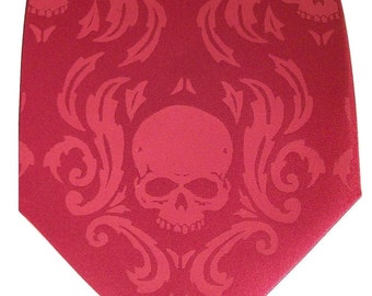 RokGear Skull Damask necktie Print to order in colors of your choice
