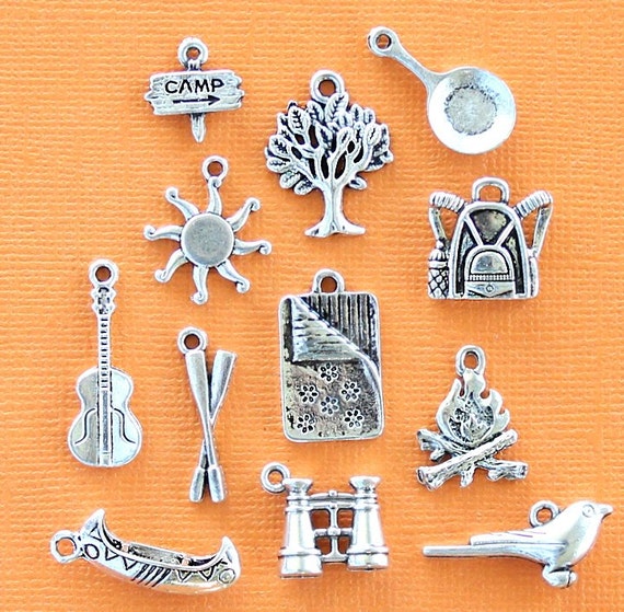 Camping Charm Collection Antique Silver Tone 12 Different