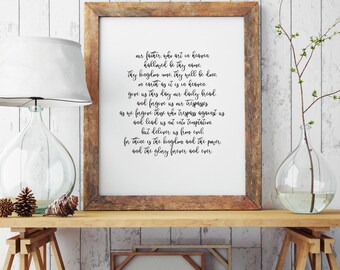 our father printable etsy