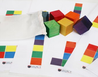 Rainbow Building Blocks, Wooden Block Patterns, Building Block Set