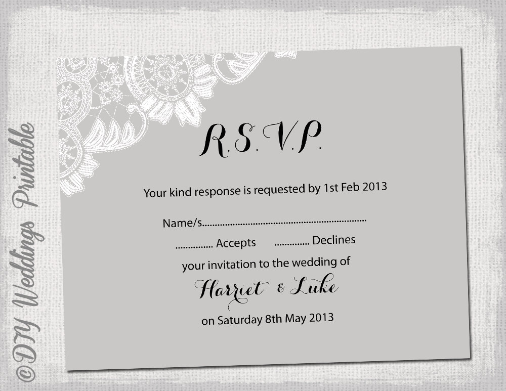 Rsvp Card Size Wedding : All in One Wedding Invitation with RSVP