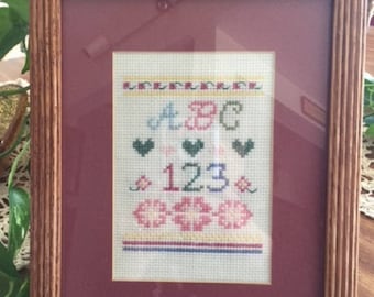 Finished Counted Cross Stitch, Cross Stitch Sampler