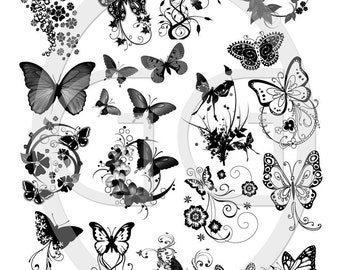 Sepia Decals for Fused Glass - Butterflies