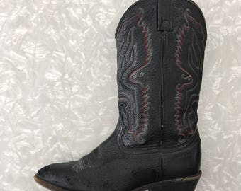 Cowboy Boots - Vintage Western Black Boot - Mens Size 9
