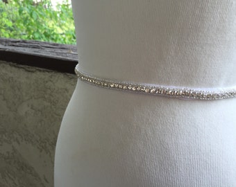 Simple and Chic Rhinestone Wedding Sash, Bridal Wedding Belt Sash,Flower Girl and Bridsmadie Sash